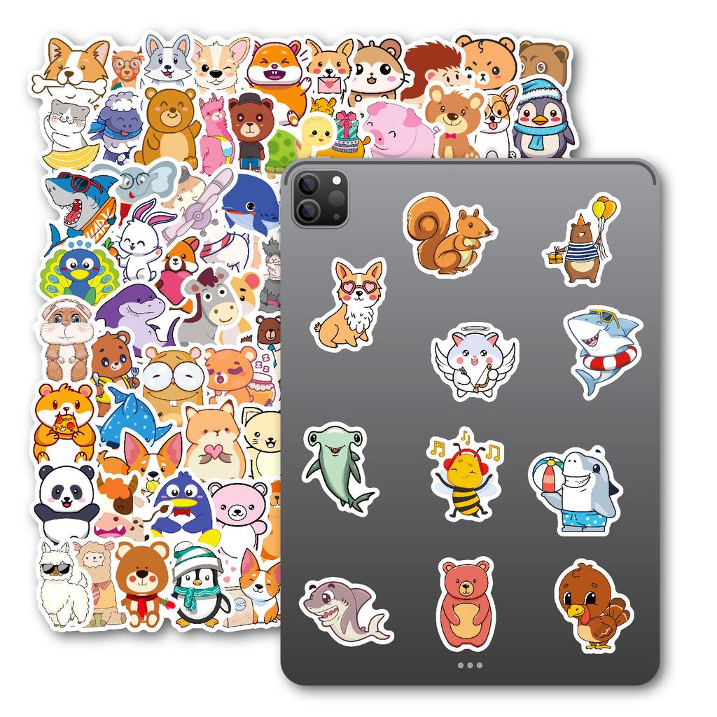 100 Small Size Cartoon Animal Stickers Not Repeat Laptop Water Cup Graffiti Stickers