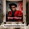 Custom Text Printed Tapestry The Weeknd Pattern Large Wall Hanging Indoor Room Decor