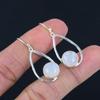 Серьги с натуральным радужным лунным камнем, однотонные серьги из стерлингового серебра 925 пробы, висячие серьги ручной работы, ювелирные изделия, подарок для женщин и девочек