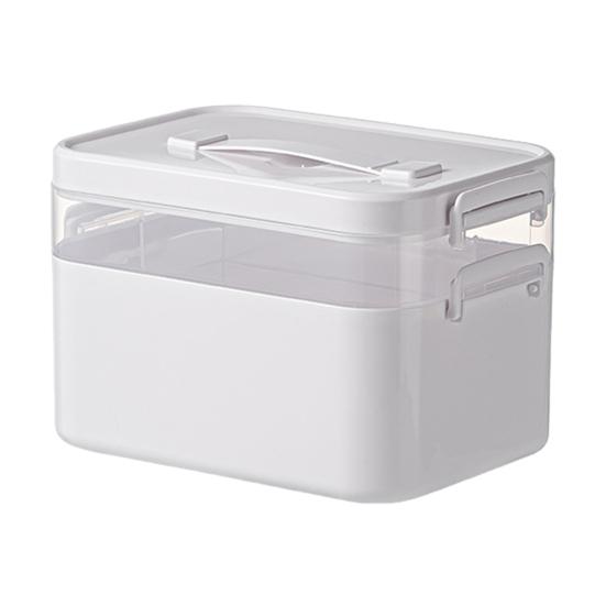 Портативный ящик для хранения лекарств, органайзер для таблеток, большая емкость, многослойный дизайн, прозрачный футляр для лекарств с ручкой