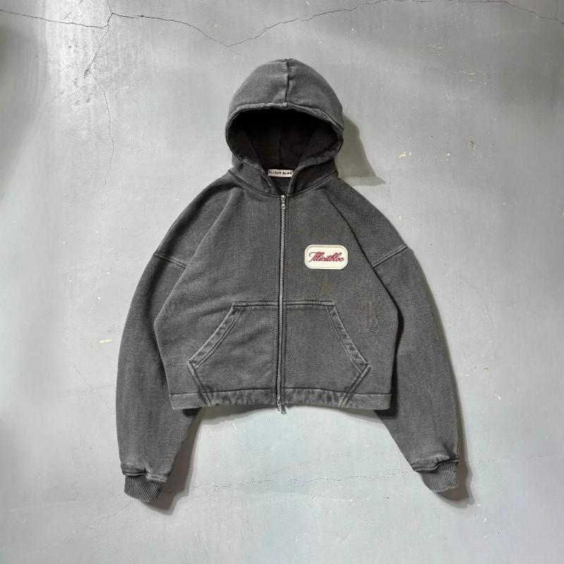 Mens Hooded Zip-Up Sweatshirt With Letter Print Loose Fit Streetwear Harajuku Hip Hop Style