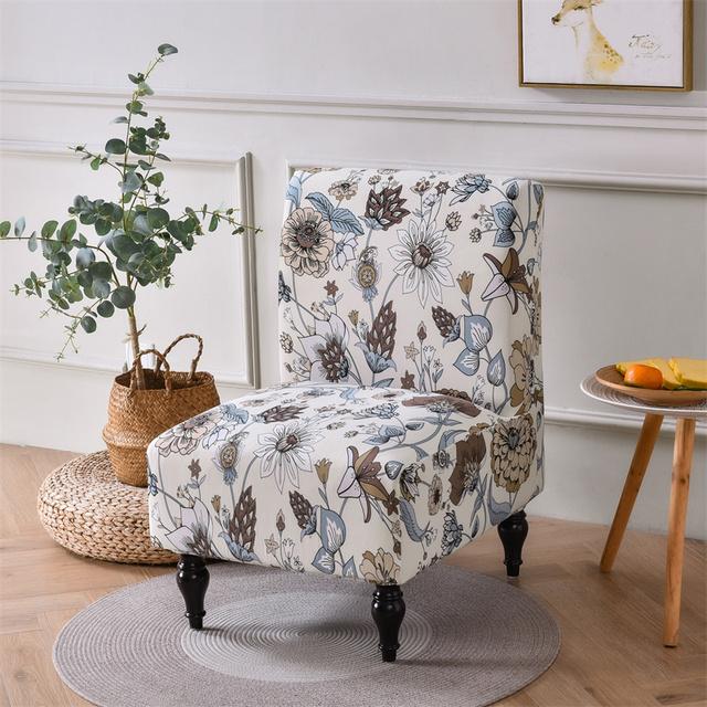 Bohemian Armless Chair Cover Stretch Spandex Accent Dining Chair Covers Nordic Sofa Slipcovers For Living Room Christmas Decor