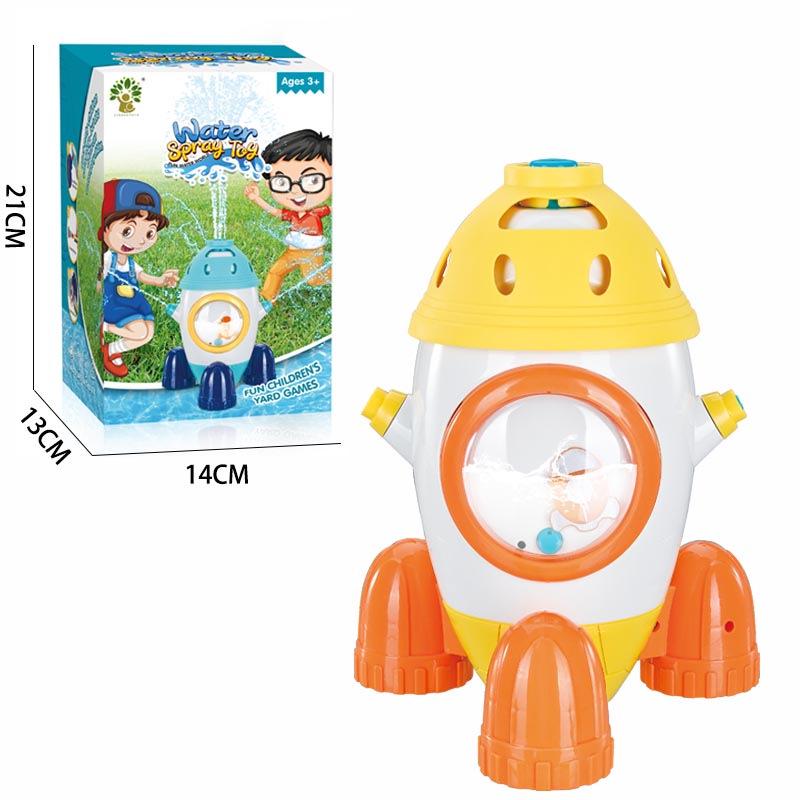 Cross-Border Space Rocket Rotating Sprinkler - Fun Outdoor Water Toy for Kids