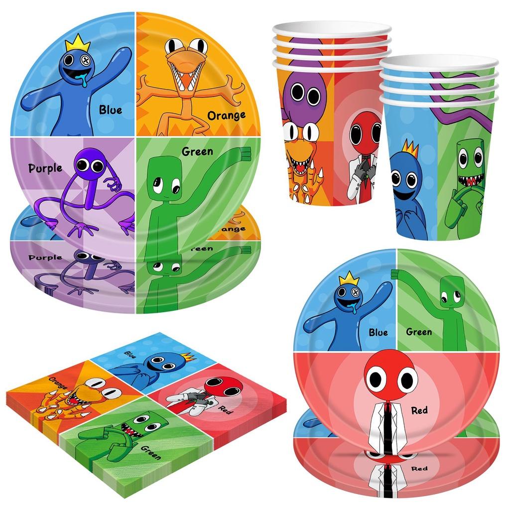 Набор для дня рождения Roblox Rainbow Friends: полный комплект с воздушными шарами, топпером для торта, баннером и многим другим!