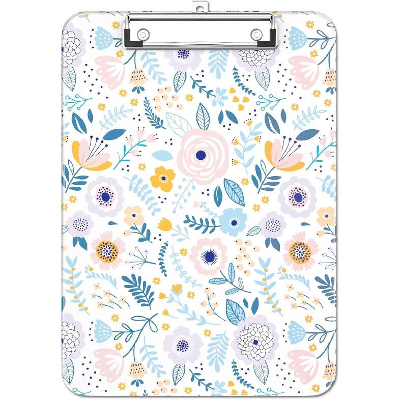 Plastic Cute Clipboard Low-Profile Metal Clip, A4 Letter Size 9 x 12.5 in, 8.5 x 11 Paper Clip Board for Teachers, Nurses, Classroom,Cute Black Cats