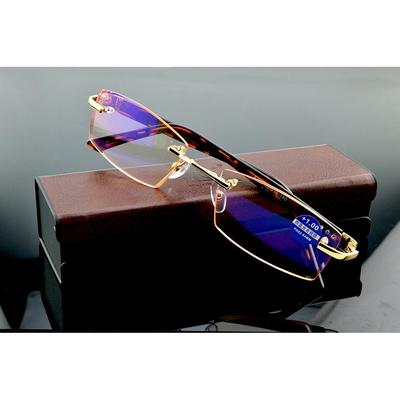 Мужские очки для чтения Royal Deluxe из титанового сплава с алмазной огранкой, неглубокие коричневые очки для чтения +1 +1,5 +2 +2,5 +3 +3,5 +4