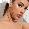 Trendy Oversize Geometric Big Hoop Earrings For Women Basketball Brincos Exaggerated Large Square Earrings Punk Jewelry