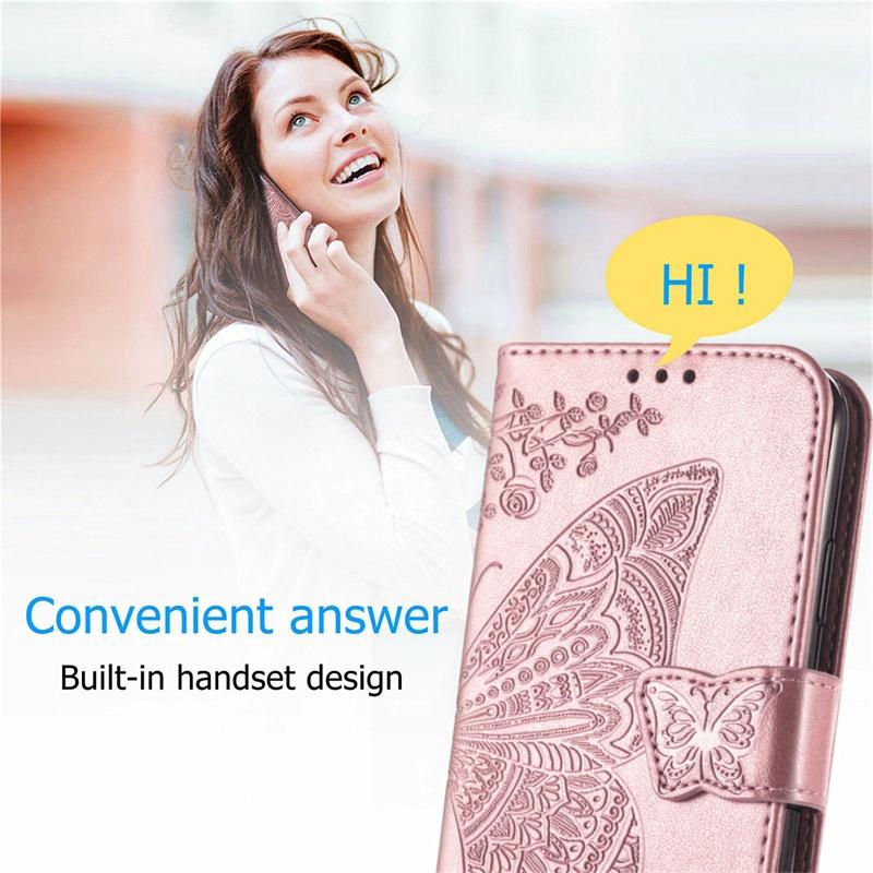 Для OPPO A6 A6C A6S A6T A6X A16 A16S A36 A55S A56 A76 A96 Pro 4G 5G Чехол-книжка из кожи Кошелек Держатель для карт Милая Бабочка