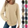 Women's Fashion Solid-Color Loose-Fit Long-Sleeve Neck Casual Top