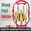 6Pcs Step Drill Bit Saw Drill Bit Set HSS Step Drill Bit Set 4-12/20/32mm Metal Twist Drilling Titanium Milling Cutter Metal Core