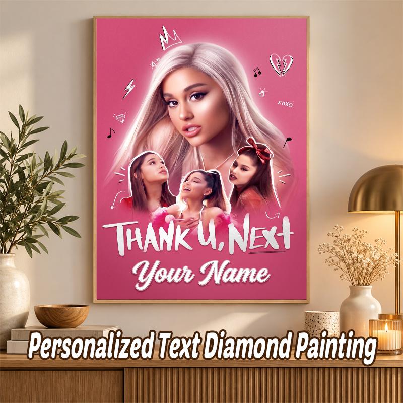 Ariana Grande Custom Name Text 5D Diamond Painting Kit DIY Full Drill Diamond Art Decoration