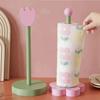Tulip Wood Paper Towel Holder Kitchen Roll Paper Towel Holder Bathroom Tissue Vertical Stand   Paper Towel Storage Holder