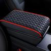 Diamond Nappa Leather Car Armrest Pad - Memory Foam, Non-Slip, Wear-Resistant, Universal for All Seasons.