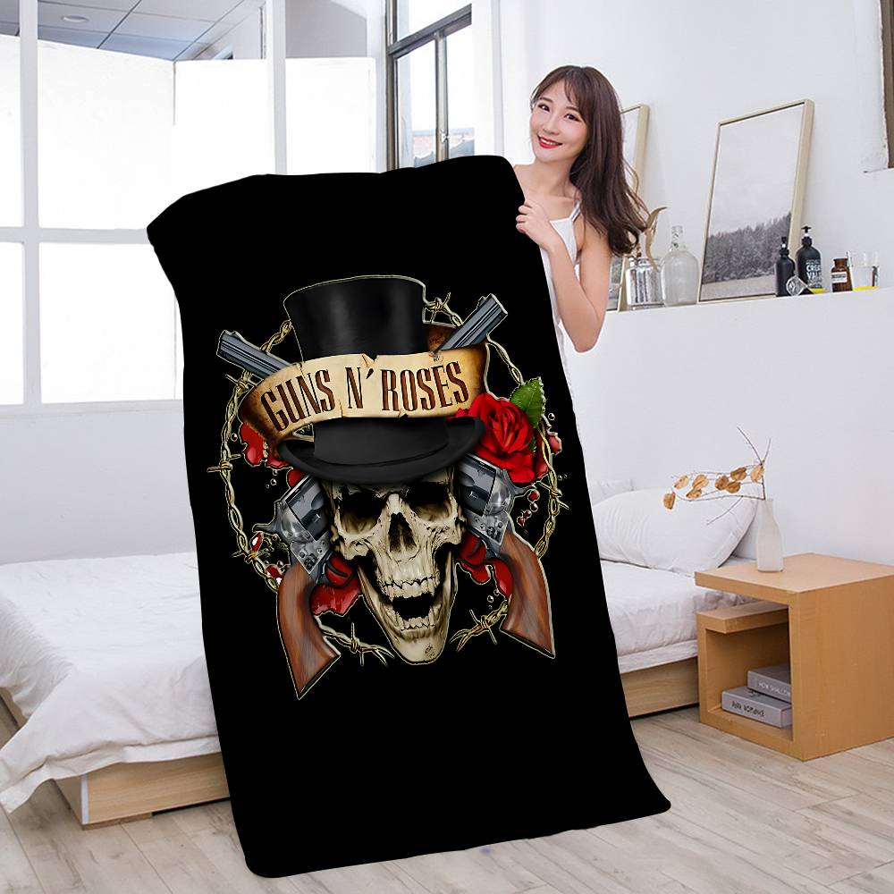 Музыкальная группа G-Guns N Roses Микрофибровое одеяло Быстросохнущие пляжные полотенца Большой размер с принтом Впитывающее одеяло-полотенце для бассейна