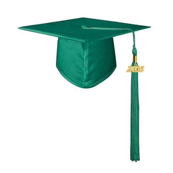 Унисекс Матовая академическая шапочка с кисточкой-шармом 2026 года Взрослые Поздравляем Выпускной аксессуар для средней школы Бакалавр Магистр