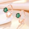 Серьги из розового золота с шестью изумрудами: Роскошный и простой дизайн с цветными бриллиантами
