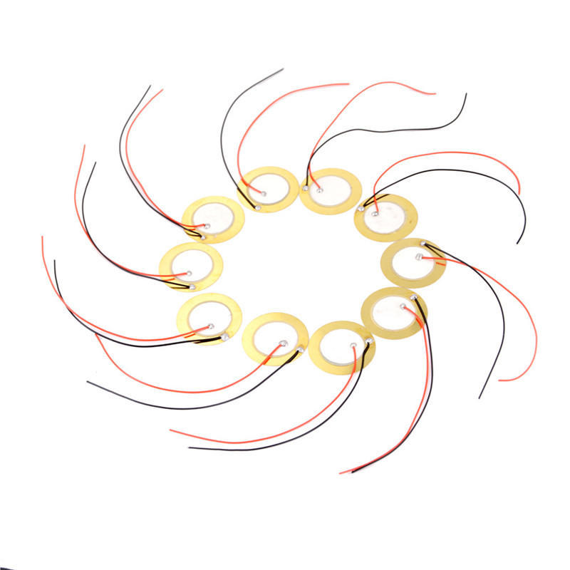 10 шт. 27 мм звуковой датчик триггер барабанный диск + провод медные пьезоэлементы