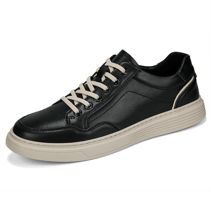 Men Shoes Genuine Leather Designer Fashion Brand Mens Sneakers Lace-up Black White Casual Shoes Men Skateboard Footwear