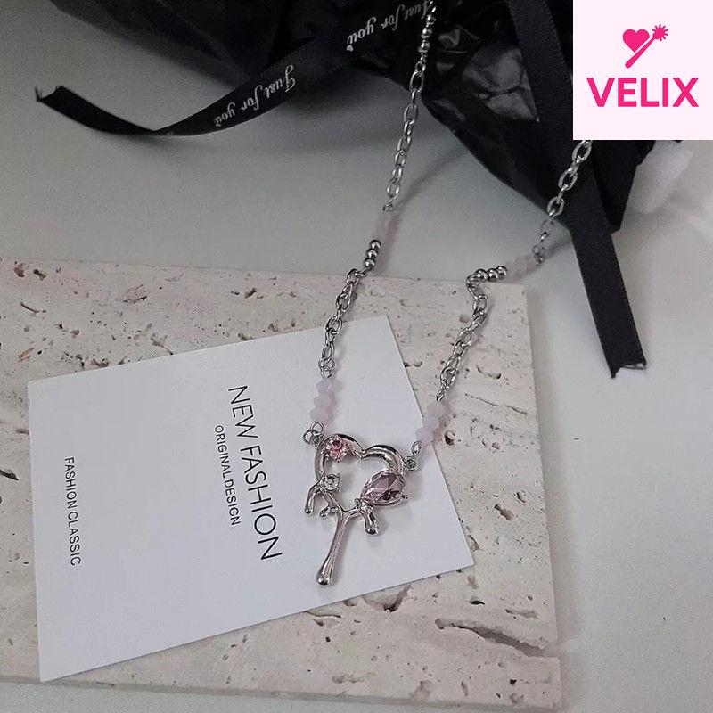 Korean Ins Light Luxury Niche Zircon One Love Necklace Women High Sense Versatile Collarbone Chain Jewelry Gift