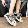 Women Vulcanized Shoes Ladies Lace Up Casual Tennis Shoes Thick Sole Flats Breathable Sneakers Brand Designer Shoes