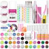 Acrylic Powder Nail Art Kit Full Set 42 Colors Glitter Nail Clipper Tool Home Manicure Set