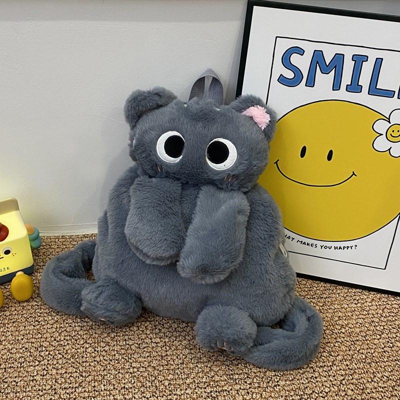 Сиамский мультяшный кот плюшевый рюкзак с регулируемыми плечевыми лямками