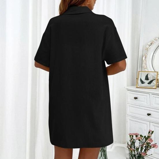 Женский комплект из 2 шт./компл., однотонный цветной воротник с лацканами, рубашка с короткими рукавами, шорты, блузка с высокой талией, свободная выше