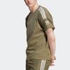 Adidas Originals Home Of Classics Series Logo Embroidery Striped Round Neck Short Sleeve T-Shirt Men Tops Olive-Green HR8944