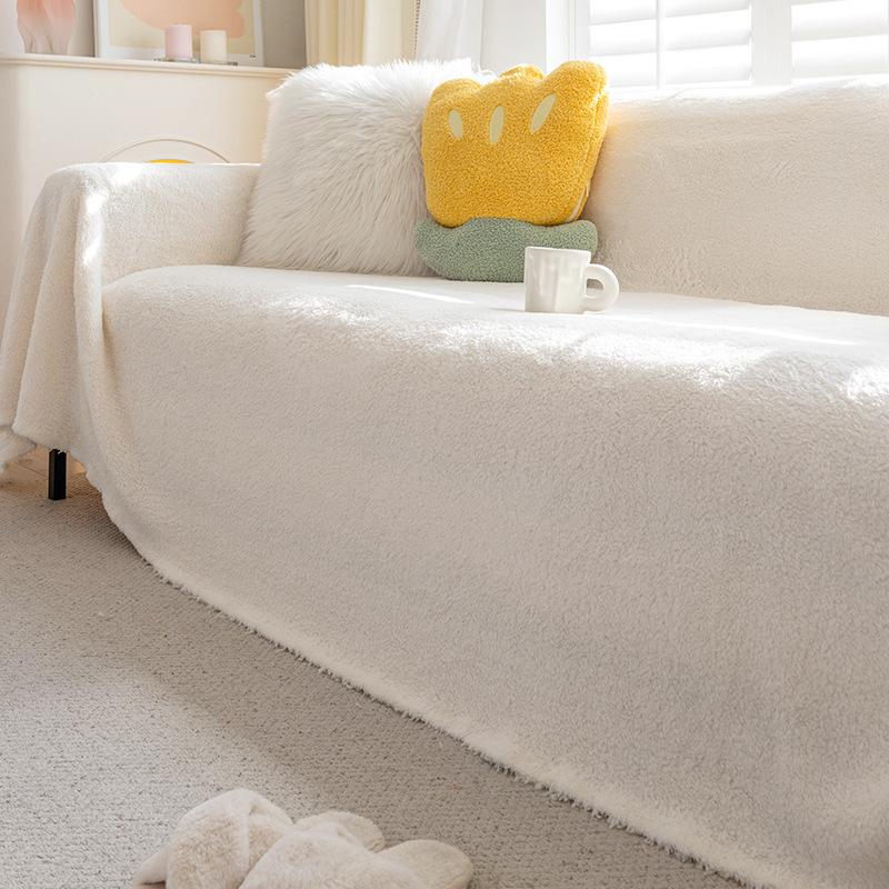 Autumn and Winter Plush Sofa Towel Thickened Warm Anti-Scratching Cloth Sofa Cover Cream Style All-Inclusive Sofa Cover