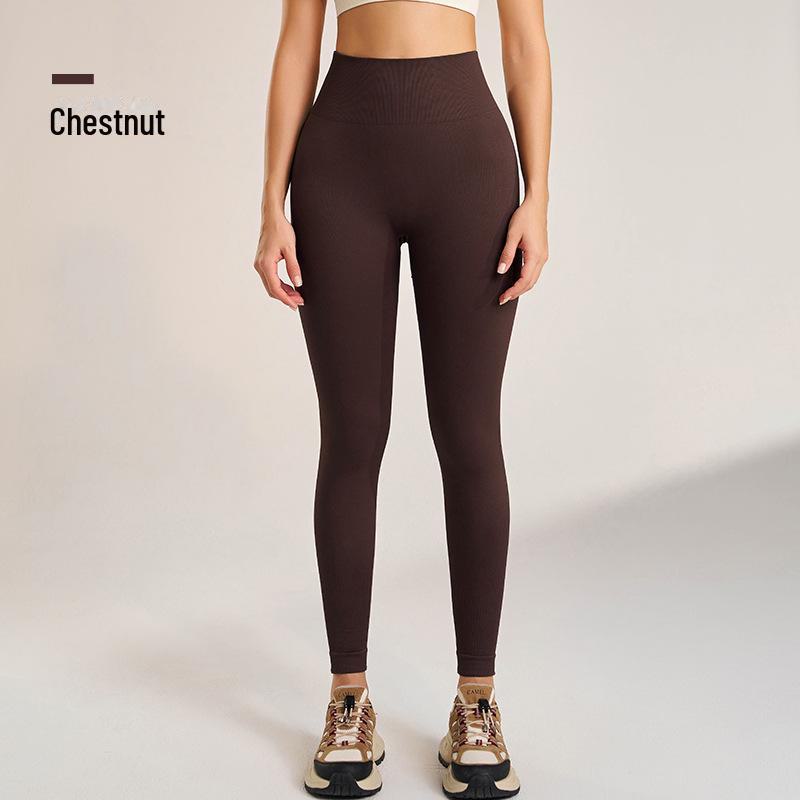 Штаны для йоги Fuyao телесного цвета с высокой талией: Бесшовные, обтягивающие, облегающие брюки для фитнеса для женщин