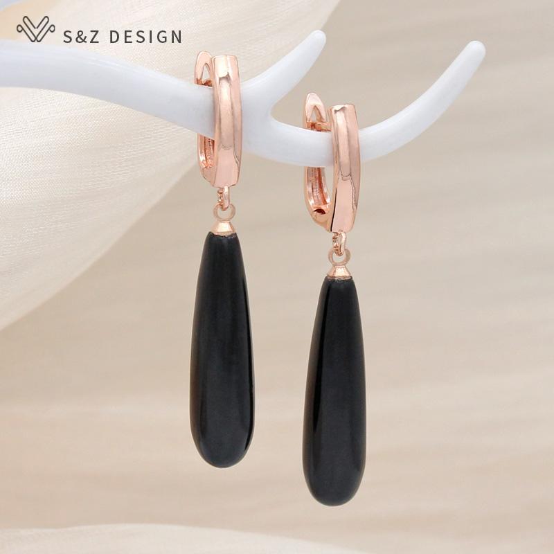 Fashion Elegant Long Water Drop Dangle Earrings For Women Girl Wedding Party Rose Gold Color Jewelry