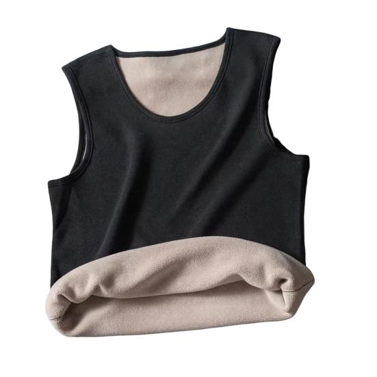 Men Vest V-Neck Sleeveless Slim Fit Pullover Tops Solid Color Casual Base Shirt Thickened Velvet Lining Camisole