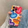 Красочный чехол для телефона Love с 3d волнистыми линиями для Iphone 14 13 12 11 Pro Max 14 Plus, мягкий силиконовый противоударный чехол для задней панели Imd