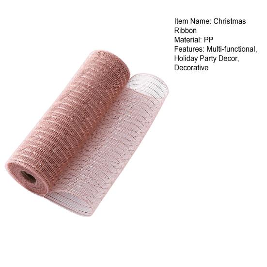 Christmas Mesh Ribbon 10 Inch X 10 Yards Metallic Foil