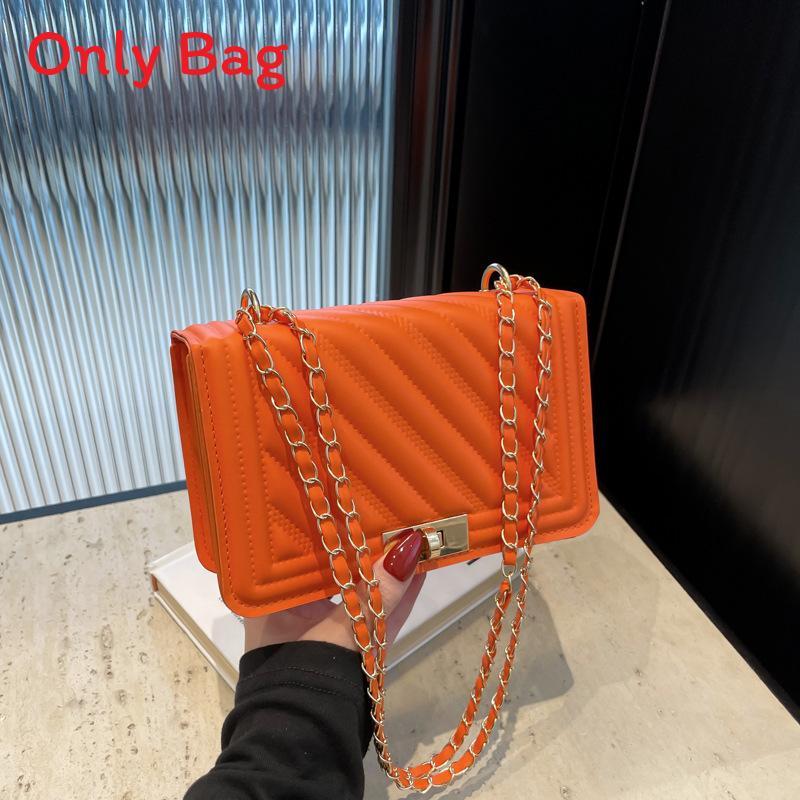 Street Style Small Square Pu Shoulder Bag With Lock Closure For Daily Use