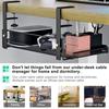 Подвесная полка для хранения под столом, лоток для прокладки кабелей под столом с зажимами, без сверления, прочная и вместительная, принадлежности для организации проводов