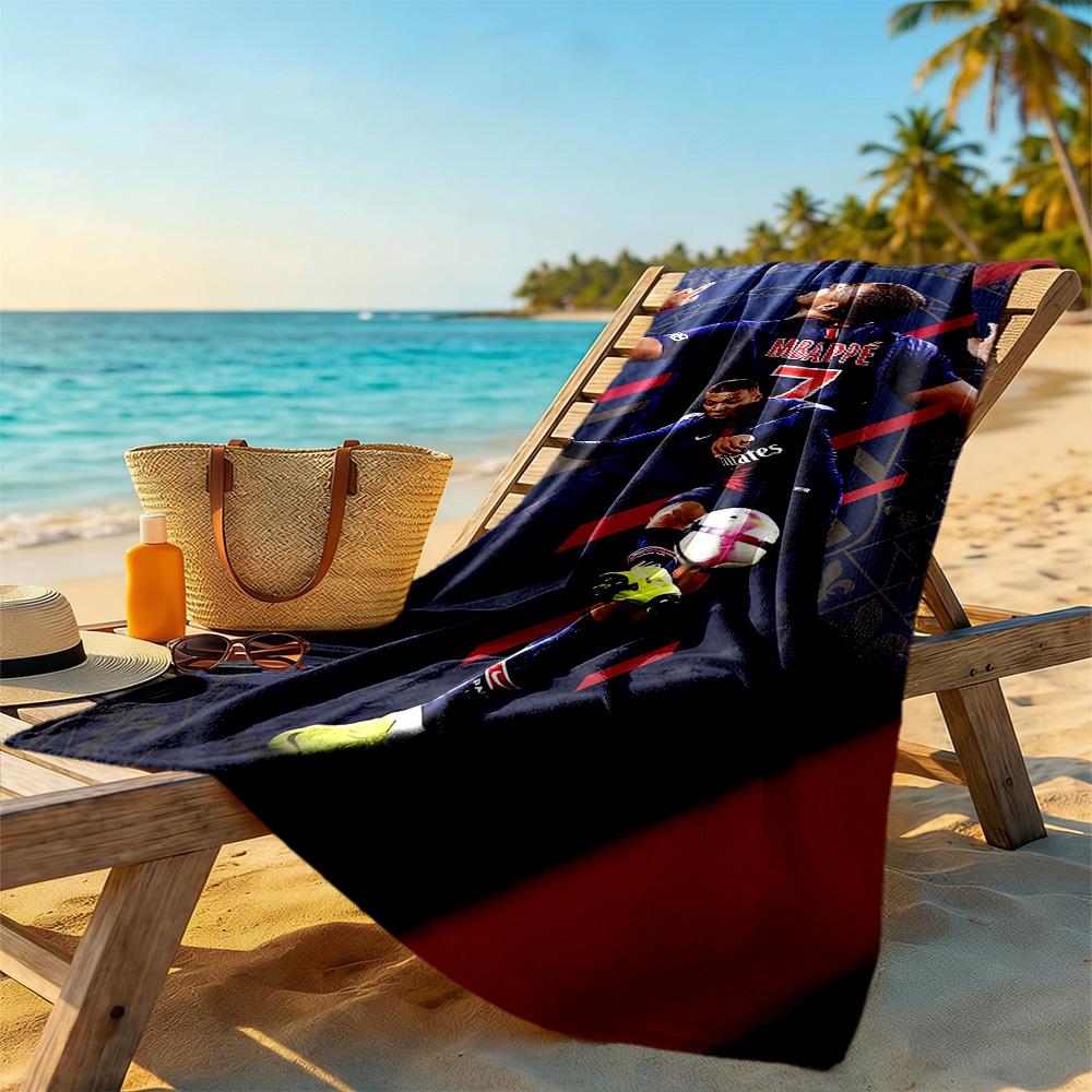 Mbappe Beach Towel Soft Durable Quick-Dry Comfortable Lightweight Suitable for Swimming, Gym, Camping, Yoga Vacation