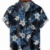 Мужская повседневная рубашка с короткими рукавами и тропическим цветочным принтом