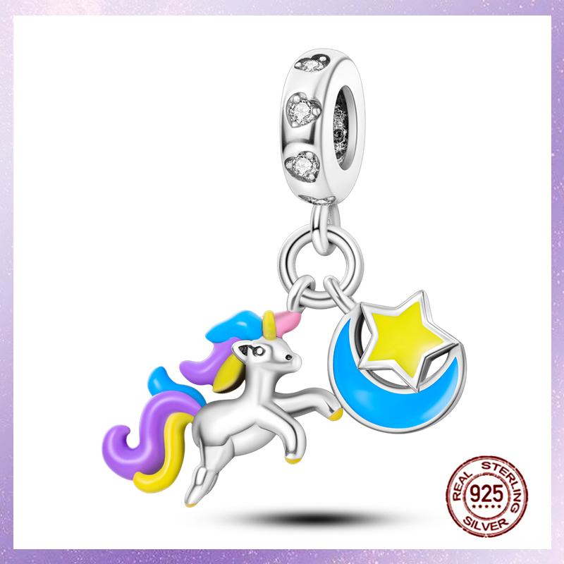 Фиолетовые Шармы Медный Fit Оригинальный Подвесной Браслет Бабочка Стекло Сердце Перо Клип Шарм Подвеска Светящаяся Бусина DIY Ювелирные Изделия