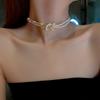 Simple Pearl Choker Necklace Shining Rhinestone Crystal Glass Necklace Women Party Jewelry Necklace for Women
