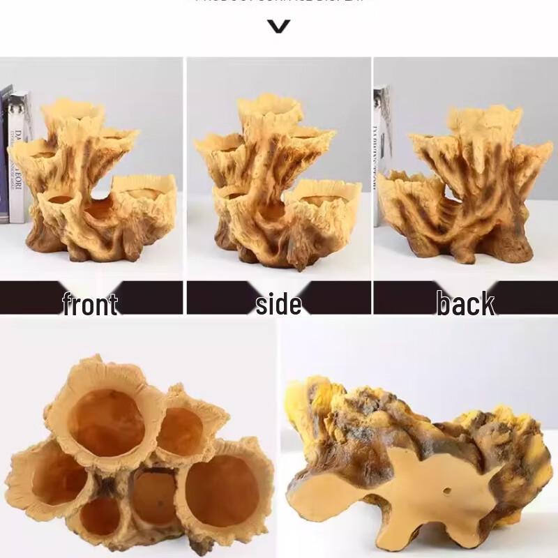 Creative Wood-Look Irregular Succulent Planter