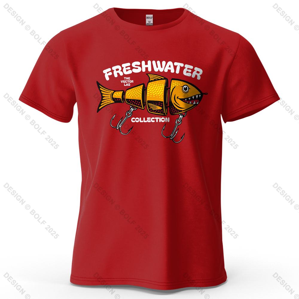 Printed Fishing Bait Pattern Cotton Loose Fit Fishing Hobby Graphic Tshirt Womens Top Tshirt Streetwear Mens Tshirt