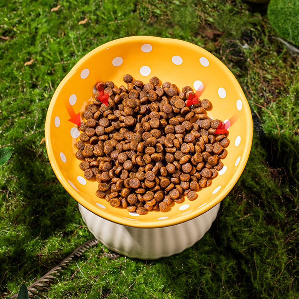 Миска для корма для домашних животных, ванночка для птиц, керамическая миска для кошек, поднятая наклоненная, принадлежности для кормления щенков для защиты от черного подбородка, естественное и удобное питание