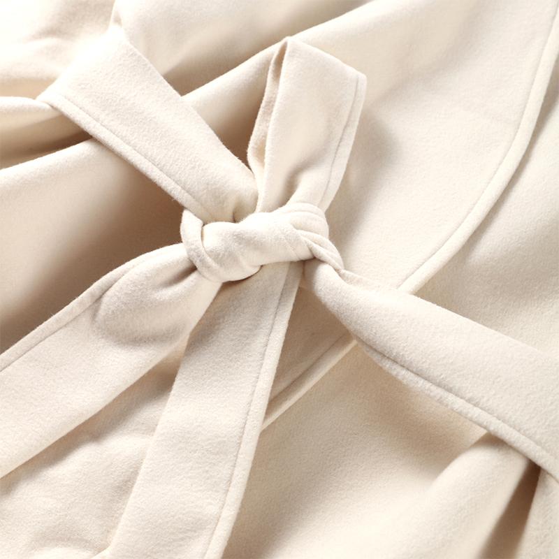 Модное однотонное флисовое пальто с поясом на шнуровке для женщин, элегантная куртка с V-образным вырезом и длинным рукавом, осенне-зимняя женская уличная верхняя одежда