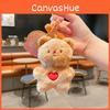 Plush Playful Brown And Pink Bear Keychain Fun And Stylish Key Accessory Holder