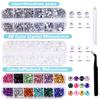 12 Acrylic Diamond White Ab Mixed Color Manicure Flat Bottom Resin Diamond Fake Diamond Diy Box