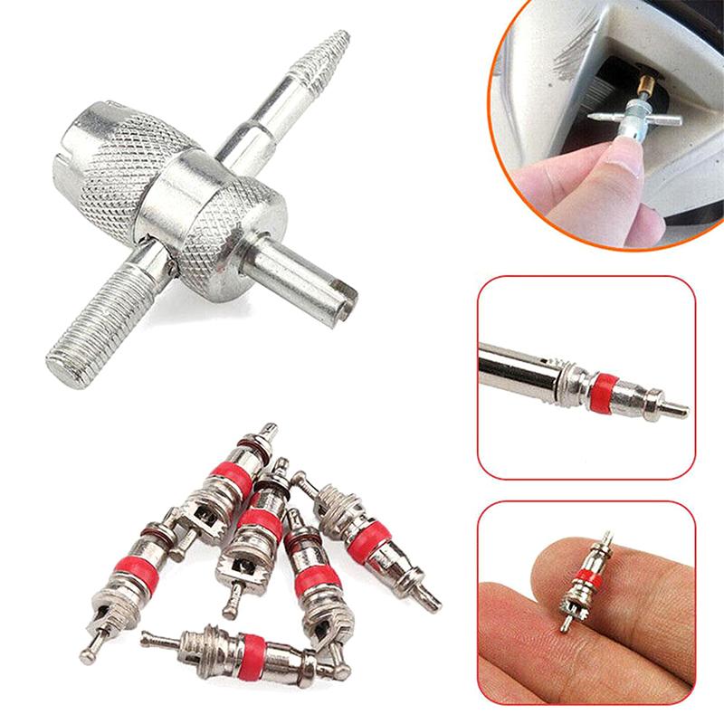 Набор ключей для сердечника клапана автомобильной шины 4 в 1 Инструмент для снятия и установки штока клапана Инструменты для очистки шин