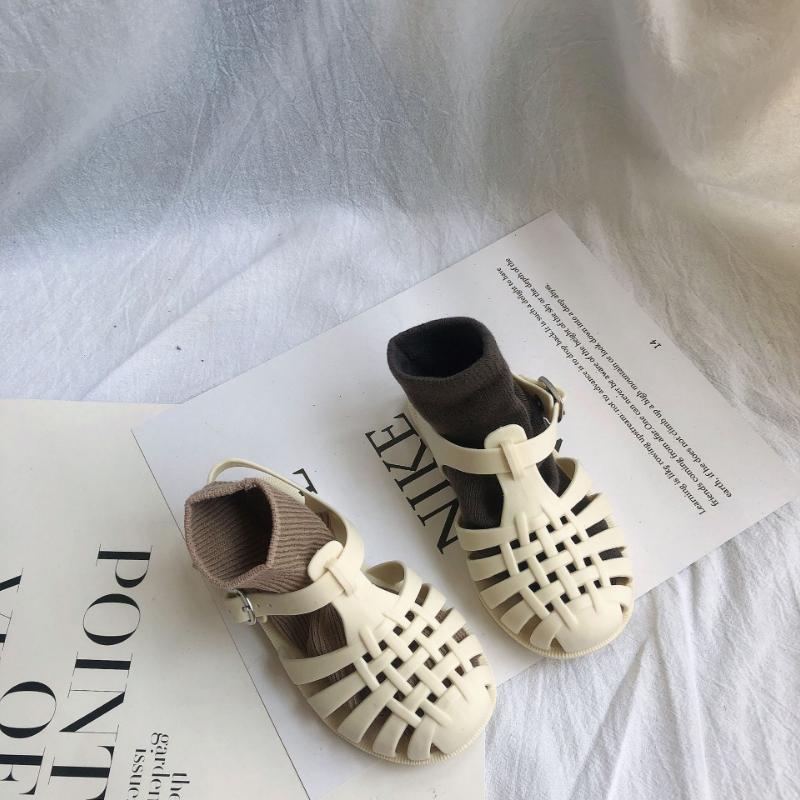 Сандалии для девочек, резиновые туфли для мальчиков, детские римские туфли с мягкой подошвой