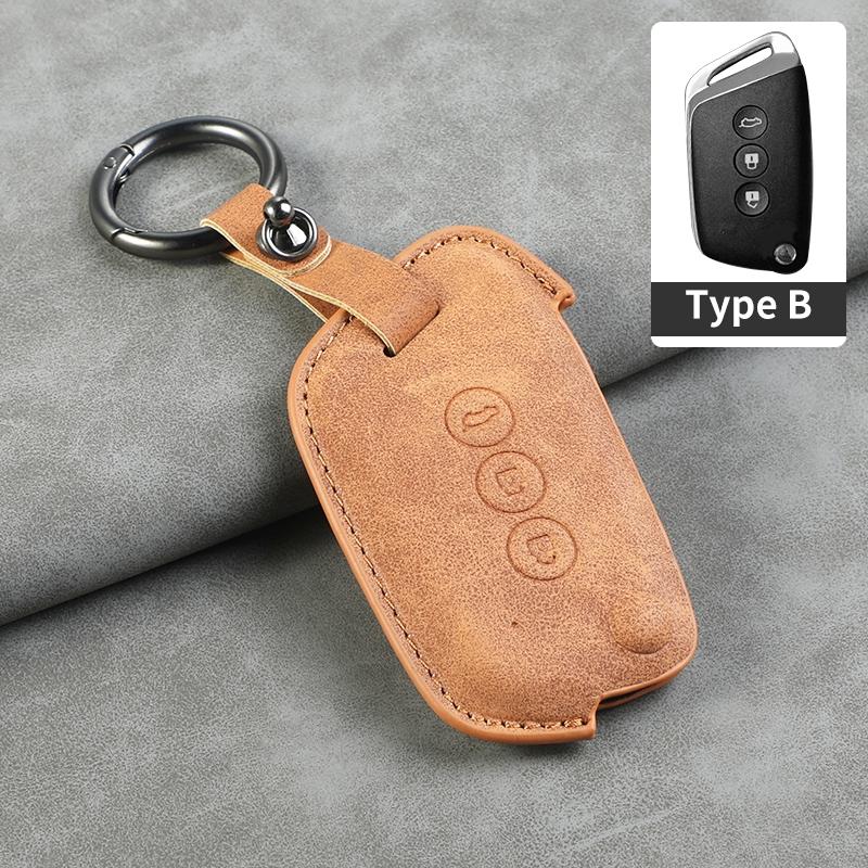 Leather Car Key Case Cover Shell For Baojun 560 Rs-5 530 630 310 E100 310W 510 730 360 Holder Fob Keychain Interior Accessories
