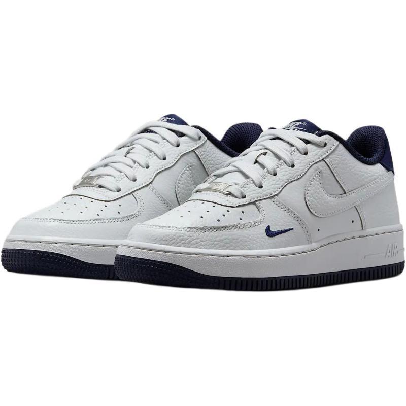 Nike Air Force 1 Lv8 Slip Resistant Shock Absorbers Low Top Kids' Skateboarding Shoes White/Black/Dark Blue Sneakers HF0952-001